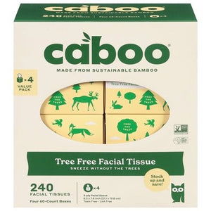 Caboo Facial Tissue 60 Sheets 6/4 Pk [UNFI #19097]