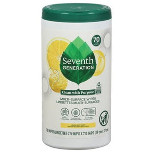 Seventh Generation Multisurface Lemon Wipes 6/70 Ct [UNFI #29917]