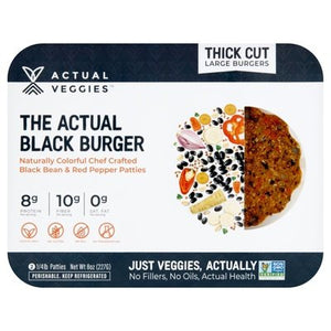 Actual Veggies Burger Black Vegeterian 2Pck 6/8 Oz [UNFI #82480]