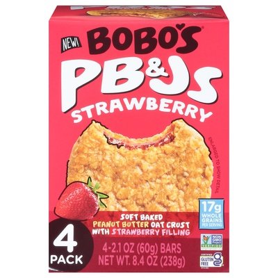 Bobos Oat Bars Strawberry Jam 6/4/2.1 Oz [UNFI #35577]