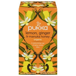 Pukka Lemon Ginger & Manuka Honey 4/20 Bag [UNFI #46386]