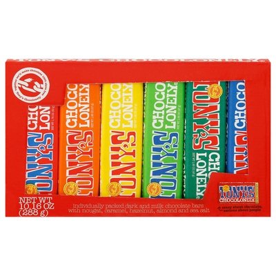 Tony`S Chocolonely Chocolate Bars,Rainbow Pack 8/6 CT [UNFI #41713]