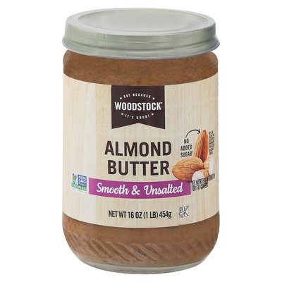 Woodstock Almond Butter Smooth 12/16 OZ [UNFI #26093]