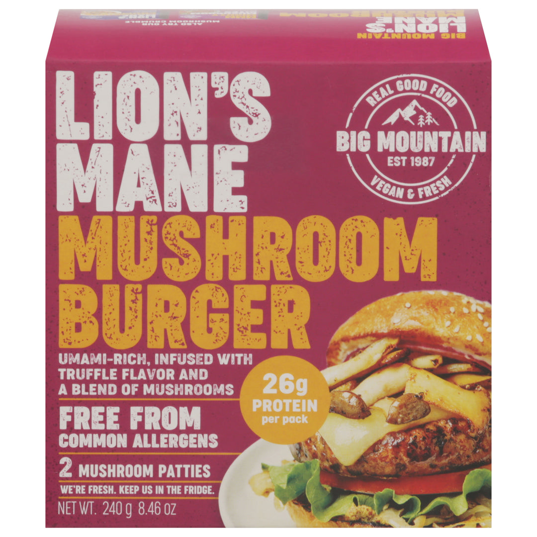 Big Mountain Foods Lions Mane Mushroom Burger 8/8.46 OZ [UNFI #85586]