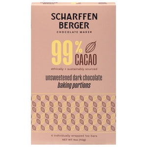 Scharffen Berger Unsweetened Dark 12/4 Oz [UNFI #88617]