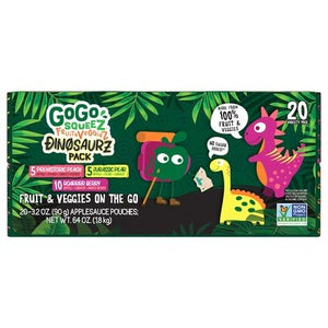 Gogo Squeez Fruit & Veggies Dino Variety 2/20/3.2 Oz [UNFI #89249]