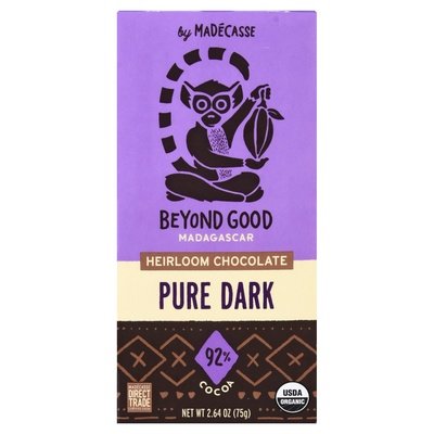 OG2 Beyond Good 92% Dark Choc Bar 12/2.64 OZ [UNFI #18130]