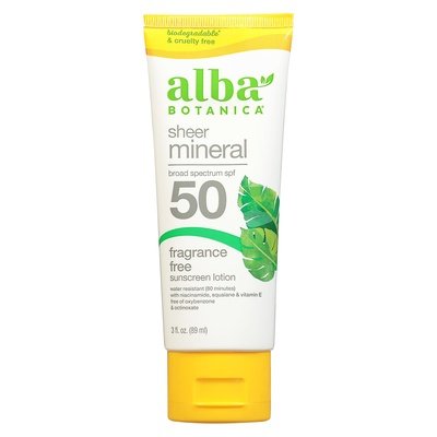 Alba Botanica Sunscreen Ltn Min F/F Spf 50 3 Oz [UNFI #5827]