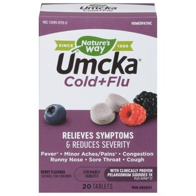 Nat Way Umcka Cold+flu Berry 20 TAB [UNFI #82687] T