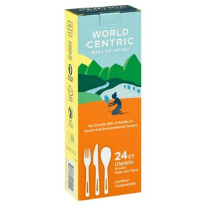 World Centric Compostable Flatware Asst 12/24 CT [UNFI #64768] T