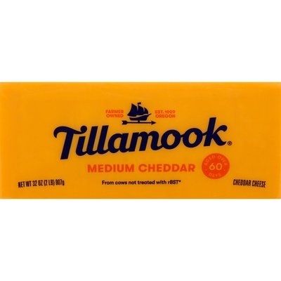 Tillamook Cheddar Medium 2# 12/2 LB [Peterson #09704]