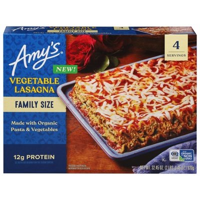 Amys Family Size Vegetable Lasagna 8/32.45 Oz [UNFI #69592]