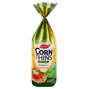 OG2 Real Foods Corn Thins Sesame 6/5.3 OZ [UNFI #53339]