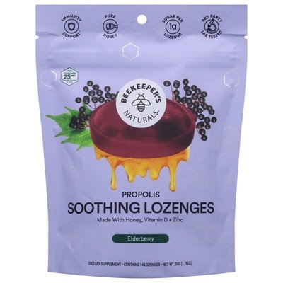 Beekeepers Naturals Elderberry Lozenges 1.76 OZ [UNFI #01490] T