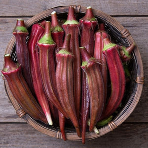 Seeds Burgundy Okra: 1/16 oz Packet [HIGH MOWING #2667.1] T