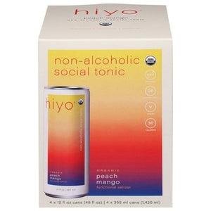 Hiyo Peach Mango Seltzer 4 Pk 6/4/12 Oz [UNFI #46470]
