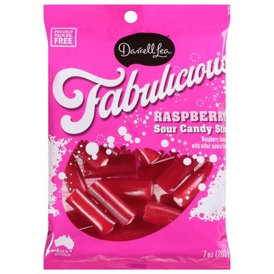 Darrell Lea Raspberry Sour Sticks 8/7 Oz [UNFI #41798]