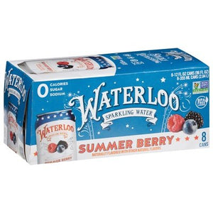 Waterloo Summer Berry Sparkling Water 3/8/12 OZ [UNFI #30322] T