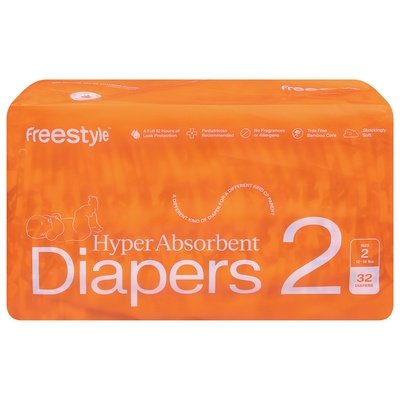 Freestyle Diapers Baby Size 2 6/32 Ct [UNFI #17366]