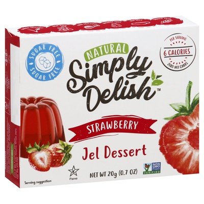 Simply Delish Jel Dessert Strawberry 6/.7 OZ [UNFI #30645]