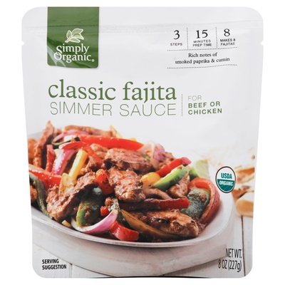 OG2 Simply Classic Fajita Simmer Sauce 6/8 OZ [UNFI #34577]