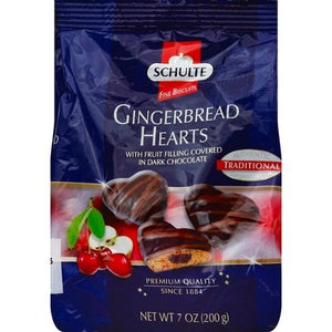 Schulte Gngrbrd Hearts Dk Choc W/Frt Filng 12/7 Oz [UNFI #81239]