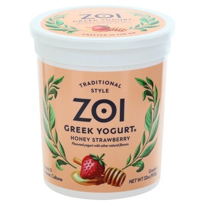 Zoi Greek Yogurt Honey Strawberry 6/32 OZ [UNFI #11405]