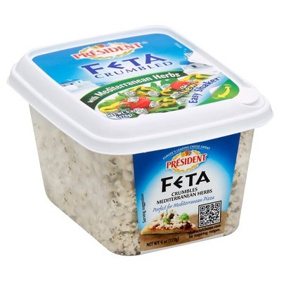 President Feta Mediterran Herbs Crumbled 8/6 Oz [Peterson #08604]
