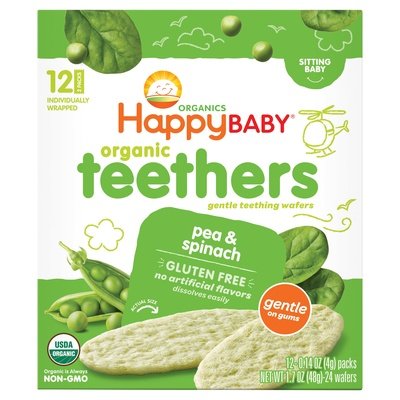 OG2 Happy Baby Teethers Pea & Spinach 6/1.7 OZ [UNFI #32459]