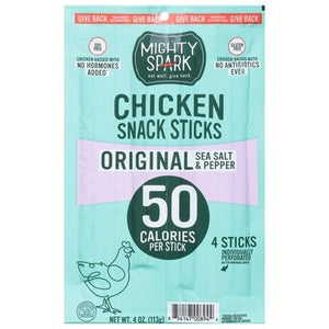 Mighty Spark Sea Salt Pepper Snack Sticks 8/4 Oz [UNFI #78514]