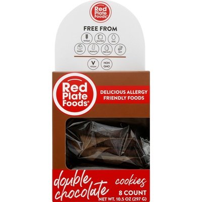 Red Plate Foods Cookies Dbl Choc 8 Ct Vegan Gf 6/10.5 Oz [Peterson #29831]