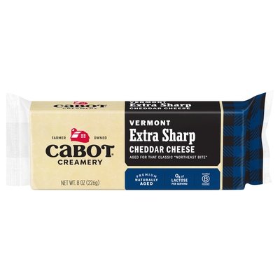 Cabot Creamery Extra Sharp Cheddar Bar 12/8 Oz [UNFI #65855]