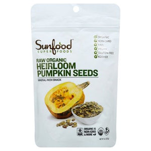 Sunfood Raw Heirloom Pumpkin Seeds 8 Oz [UNFI #31029]