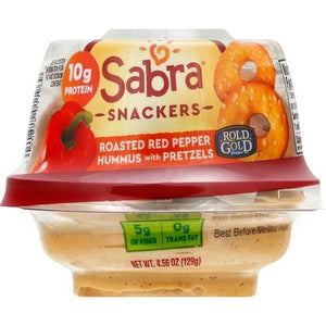 Sabra Go Mediterranean Hummus Rst Red Pep Pretzel 12/4.3 Oz [Peterson #15218]