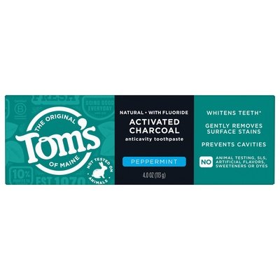 Toms Of Maine Active Charcoal Peppermint Cavity 6/4 Oz [UNFI #18650]