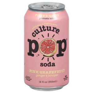Culture Pop Soda Pink Grapefruit Soda 12/12 Oz [UNFI #09689]