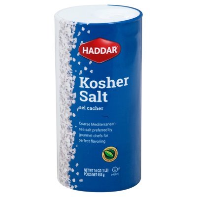 Haddar Kosher Salt 12/16 Oz [UNFI #63117]