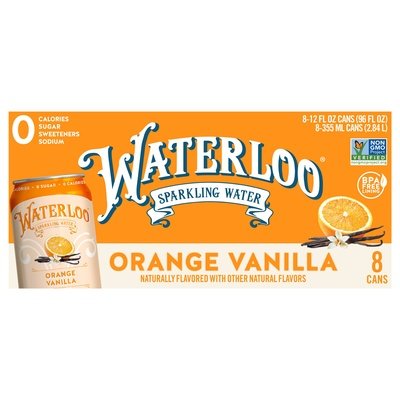 Waterloo Sparkling Water Orange Vanilla 3/8/12 Oz [UNFI #37321]