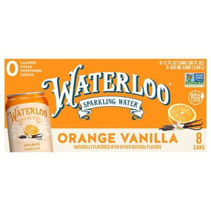 Waterloo Sparkling Water Orange Vanilla 3/8/12 Oz [UNFI #37321]