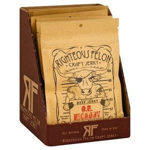 Righteous Felon Craft Jerky O.G. Hickory 8/2 OZ [UNFI #33046]
