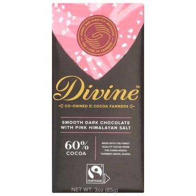 Divine 68% Dark Choc Pink Hmlyn Salt Bar 12/3 OZ [UNFI #06139]