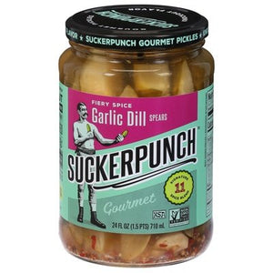 Suckerpunch Garlic Dill Fire Spears 6/24 OZ [UNFI #24637]