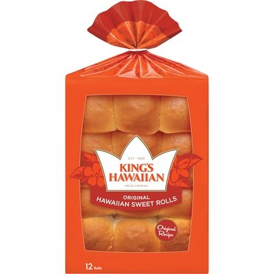 Kings Hawaiian Bakery Rolls Original Hawaiian Tray 12/12 Ct [Peterson #49991]