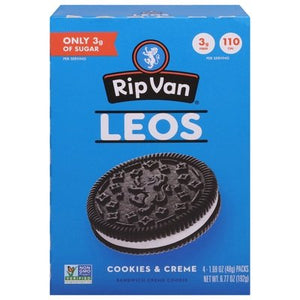 Rip Van Wafels Cookies Cream Leos Sandwich 6/6.77 Oz [UNFI #64189]