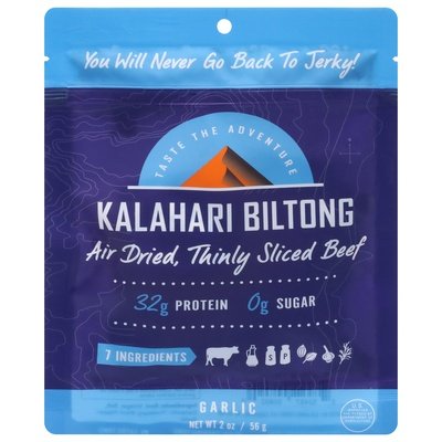 Kalahari Biltong Air Dried Garlic Beef 8/2 OZ [UNFI #18873]