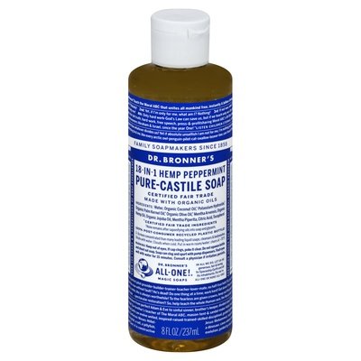 OG3 Dr Bronners Pepprmnt Castile Lq Soap 8 OZ [UNFI #55946] T