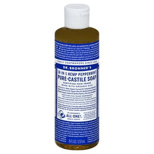 OG3 Dr Bronners Pepprmnt Castile Lq Soap 8 OZ [UNFI #55946] T