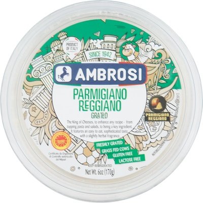 Ambrosi Parmigiano Reggiano Grated Cups 6/6 Oz [Peterson #27631]