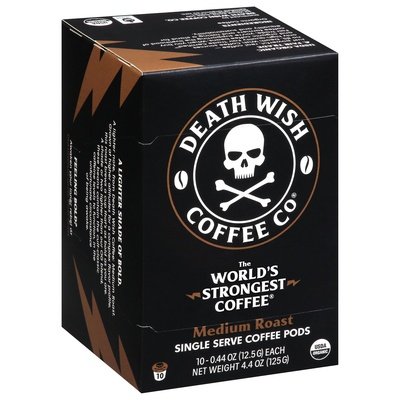 OG2 Death Wish Coffee Medium Roast Single Serve 6/10 CT [UNFI #15976]