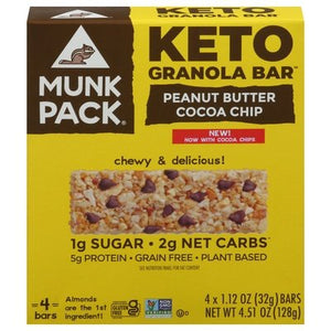 Munk Pack Peanut Butter Cocoa Chip, 4 CT 6/4/1.2 OZ [UNFI #40064]